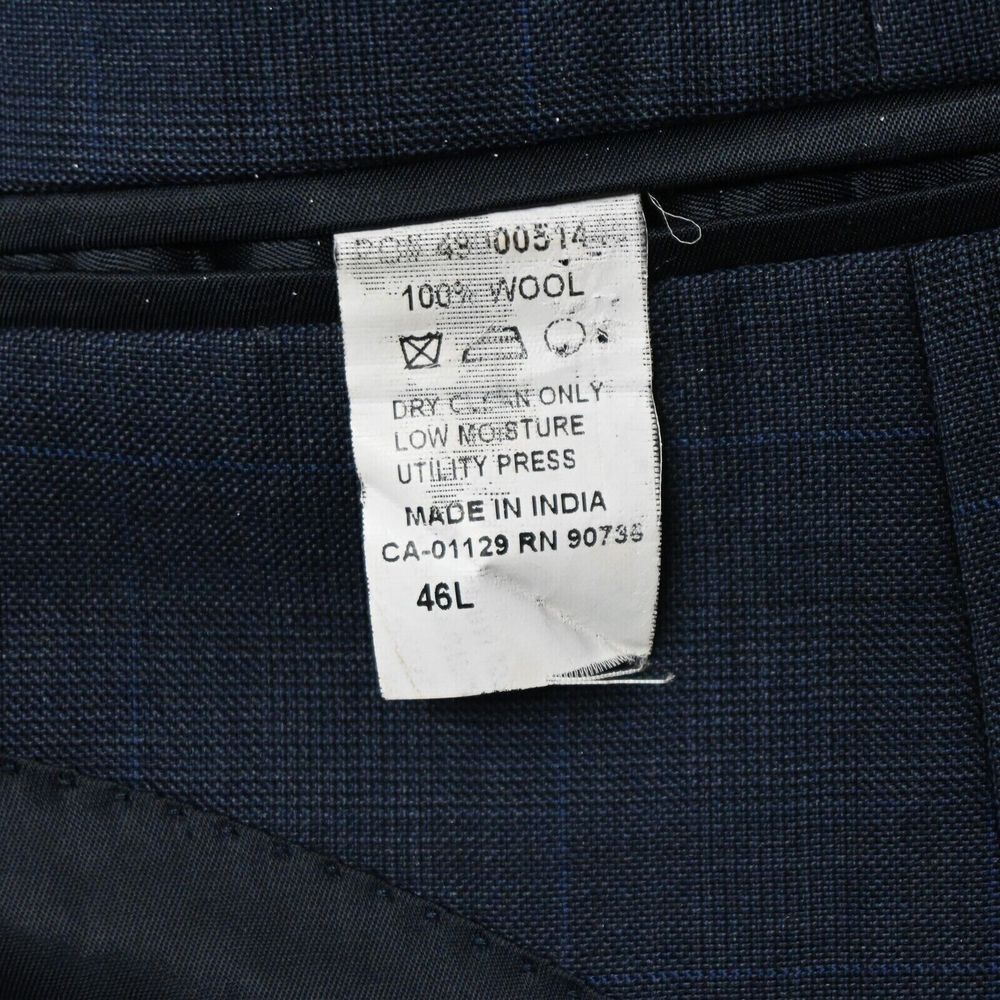 Lauren Ralph Lauren 46L 38x32 Navy Glenn Check Wool Sports Jacket Pants Suit - Picture 5 of 12